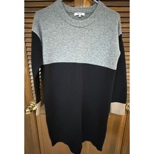 Madewell Colorblock Sweater Dress XXS Black Gray Cozy Minimalist Fall Winter